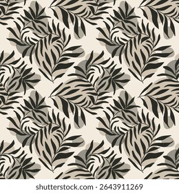 Trendy minimalist seamless botanical pattern with abstract creative hand drawn composition