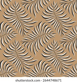 Trendy minimalist seamless botanical pattern with abstract creative hand drawn composition