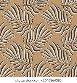 Trendy minimalist seamless botanical pattern with abstract creative hand drawn composition