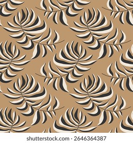 Trendy minimalist seamless botanical pattern with abstract creative hand drawn composition