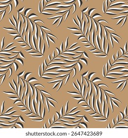 Trendy minimalist seamless botanical pattern with abstract creative hand drawn composition