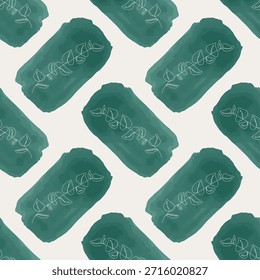 Moda minimalista padrão botânico sem emenda com linha criativa abstrata arte mão desenhada composição