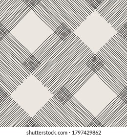 Trendy minimalist seamless pattern with abstract creative artistic hand drawn composition ideal for interior design, wallpaper, minimal background, vector illustration