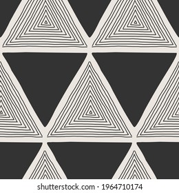 Trendy minimalist seamless pattern with abstract creative hand drawn composition