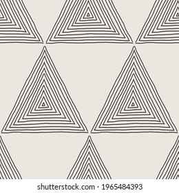 Trendy minimalist seamless pattern with abstract creative hand drawn composition