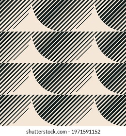 Trendy minimalist seamless pattern with abstract creative geometric composition