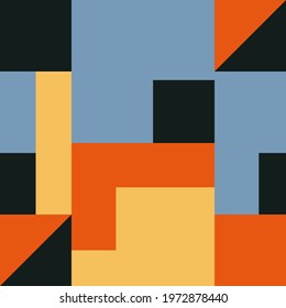 Trendy minimalist seamless pattern with abstract creative geometric composition