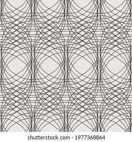 Trendy minimalist seamless pattern with abstract creative hand drawn composition