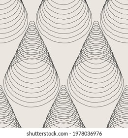 Trendy minimalist seamless pattern with abstract creative hand drawn composition