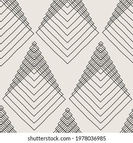 Trendy minimalist seamless pattern with abstract creative hand drawn composition
