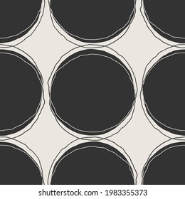 Trendy minimalist seamless pattern with abstract creative hand drawn composition
