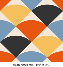 Trendy minimalist seamless pattern with abstract creative geometric composition