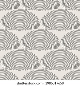 Trendy minimalist seamless pattern with abstract creative hand drawn composition