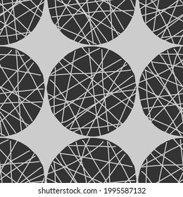 Trendy minimalist seamless pattern with abstract creative hand drawn composition