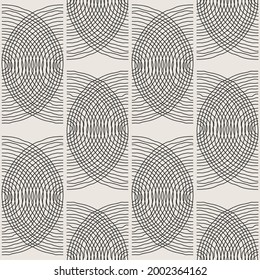 Trendy minimalist seamless pattern with abstract creative hand drawn composition