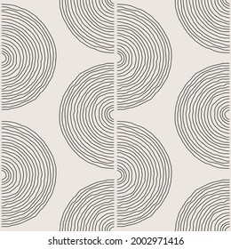 Trendy minimalist seamless pattern with abstract creative hand drawn composition