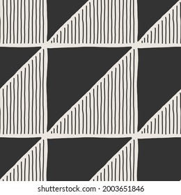 Trendy minimalist seamless pattern with abstract creative hand drawn composition