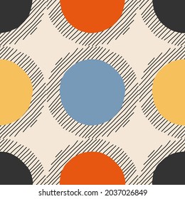 Trendy minimalist seamless pattern with abstract creative hand drawn composition