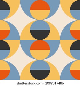 Trendy minimalist seamless pattern with abstract creative geometric composition