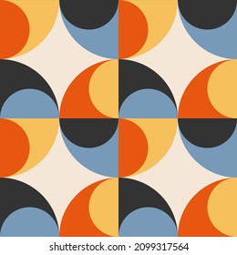 Trendy minimalist seamless pattern with abstract creative geometric composition
