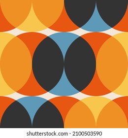 Trendy minimalist seamless pattern with abstract creative geometric composition, risograph aesthetics
