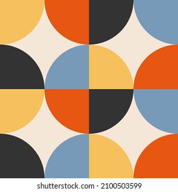 Trendy minimalist seamless pattern with abstract creative geometric composition