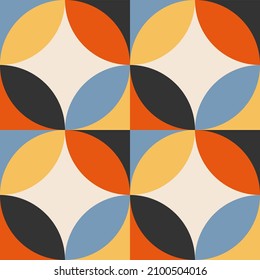 Trendy minimalist seamless pattern with abstract creative geometric composition