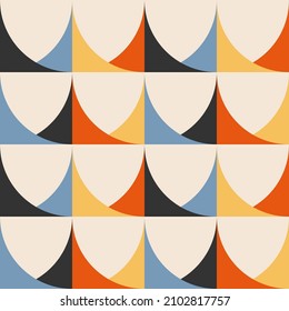 Trendy minimalist seamless pattern with abstract creative geometric composition