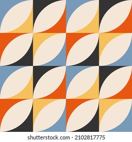 Trendy minimalistisches, nahtloses Muster mit abstrakter, geometrischer Komposition