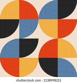 Trendy minimalist seamless pattern with abstract creative geometric composition