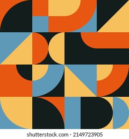 Trendy minimalist seamless pattern with abstract creative geometric composition