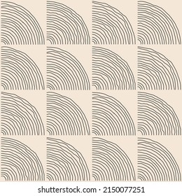 Trendy minimalist seamless pattern with abstract creative hand drawn composition