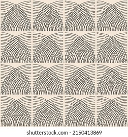 Trendy minimalist seamless pattern with abstract creative hand drawn composition