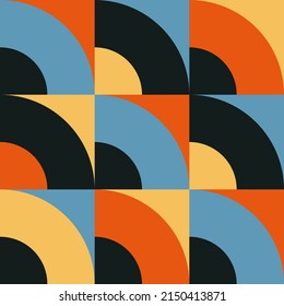Trendy minimalist seamless pattern with abstract creative geometric composition
