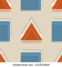 Trendy minimalist seamless pattern with abstract creative geometric composition