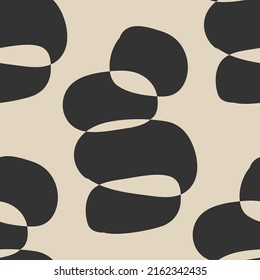 Trendy minimalist seamless pattern with abstract creative hand drawn composition