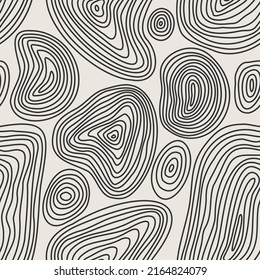 Trendy minimalist seamless pattern with abstract creative hand drawn composition