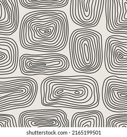 Trendy minimalist seamless pattern with abstract creative hand drawn composition