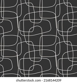 Trendy minimalist seamless pattern with abstract creative hand drawn composition