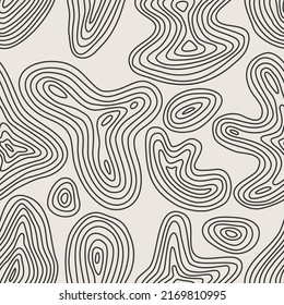 Trendy minimalist seamless pattern with abstract creative hand drawn composition