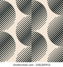 Trendy minimalist seamless pattern with abstract creative geometric composition