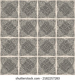 Trendy minimalist seamless pattern with abstract creative hand drawn composition