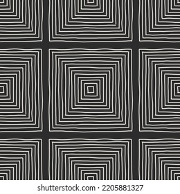 Trendy minimalist seamless pattern with abstract creative hand drawn composition