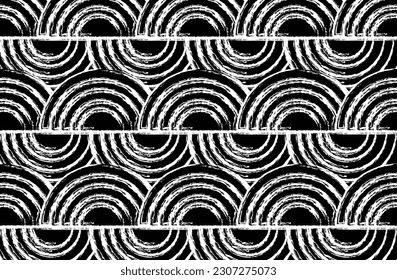Patrón dibujado a mano de forma abstracta. Impresión de fondo del patrón vectorial negro geométrico.