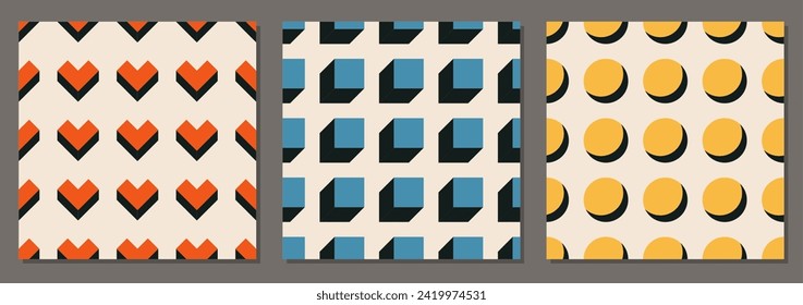 Trendy minimalist seamless pattern with abstract creative geometric composition