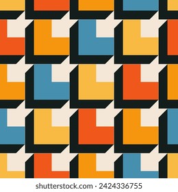 Trendy minimalist seamless pattern with abstract creative geometric composition