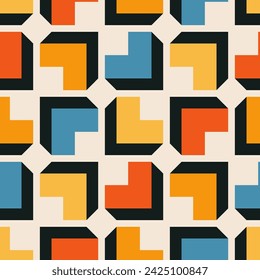 Trendy minimalist seamless pattern with abstract creative geometric composition