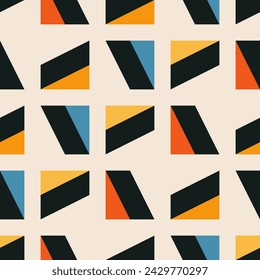 Trendy minimalist seamless pattern with abstract creative geometric composition