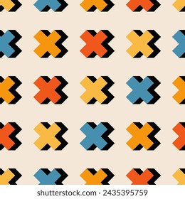 Trendy minimalist seamless pattern with abstract creative geometric composition