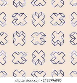 Trendy minimalist seamless pattern with abstract creative geometric composition